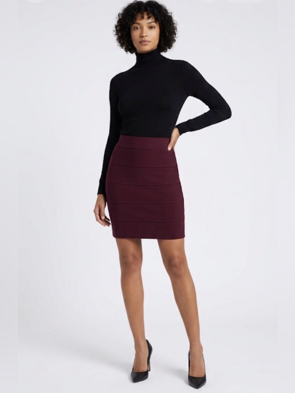 NWT Romeo & Juliet Burgundy Bandage Bodycon Pencil Skirt - S
